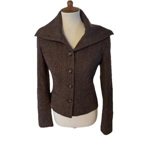 VTG Black Label Ralph Lauren Womens USA Wool Alpaca Tweed  Blazer-Size 4